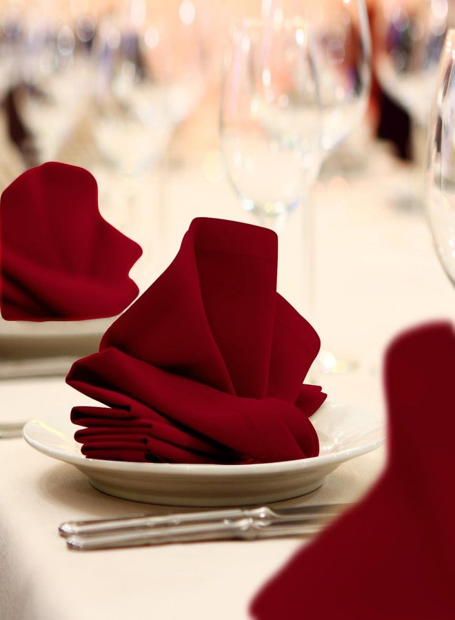 Avalon Kitchen Red Cloth Napkins Bulk (Pack of 24) - 100% Polyester Dinner Linen Napkins Cloth Washable & Reusable - Durable with Hemmed Edges - Ideal for Parties and Weddings (17x17 Inches) - Image 3